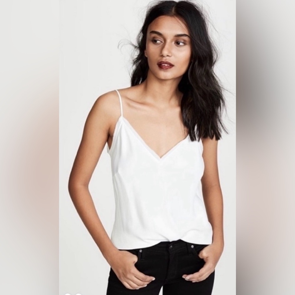Frame Denim Tops Satin Lounge Cami XS/TP ivory off white